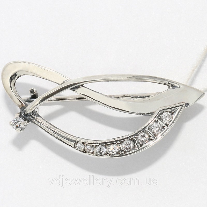 Серебряная брошка 6110011
