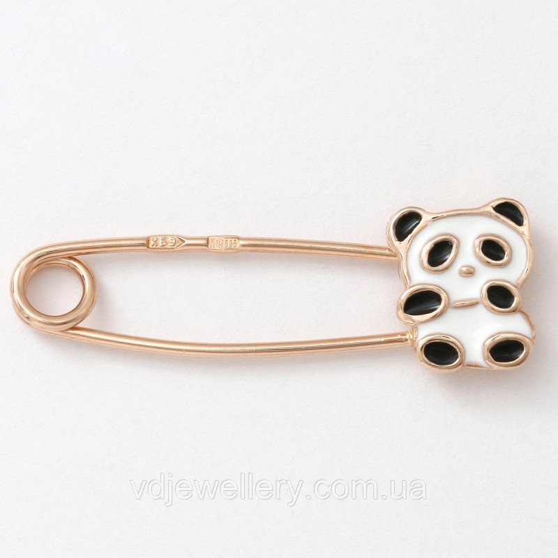 Золотая булавка "Панда" 6900092