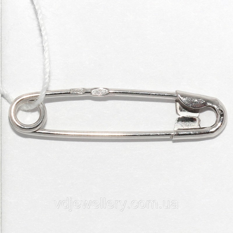 Серебряная родированая булавка хба10