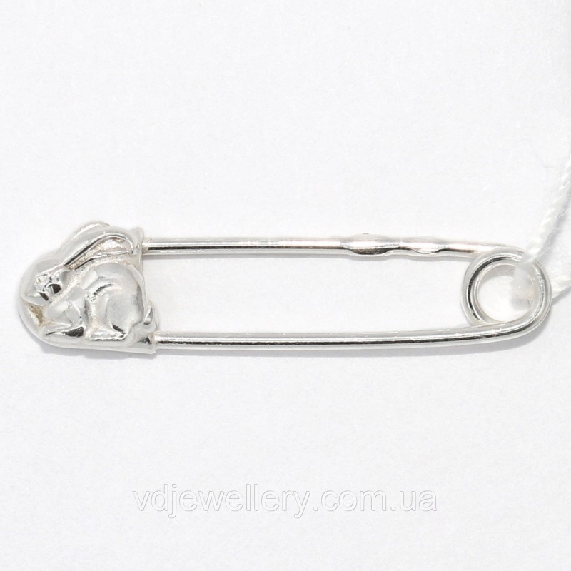 Серебряная булавка "Заяц" хба16