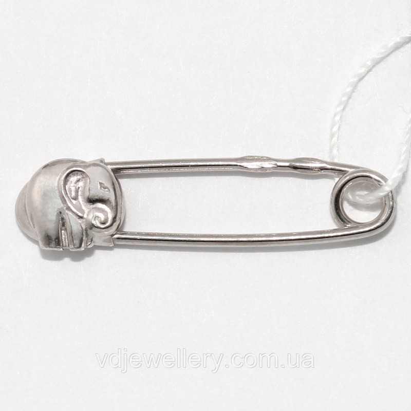 Срібна родована шпилька "Слон" хба13