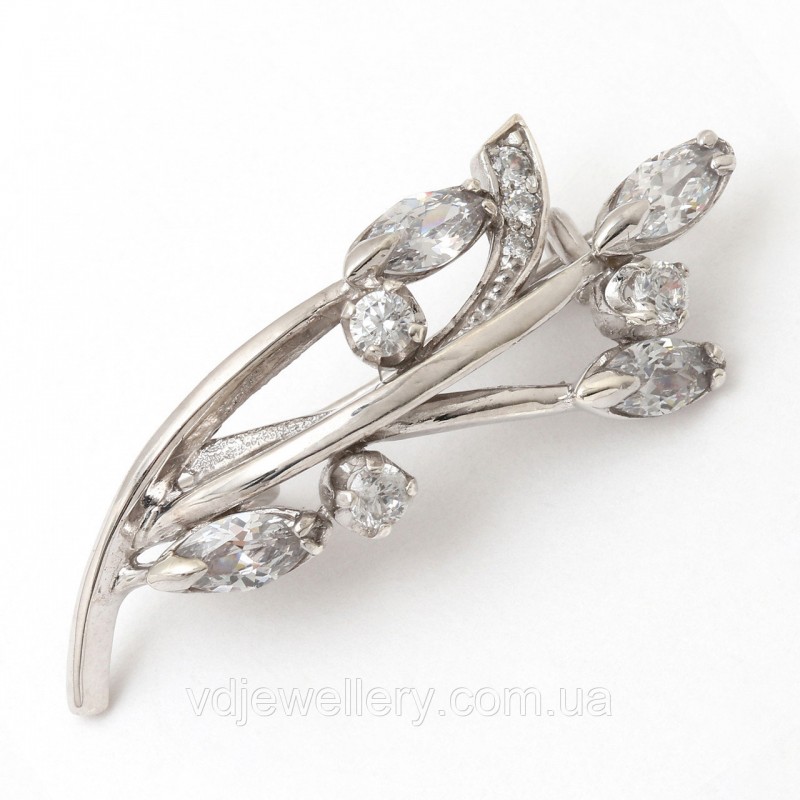 Серебряная брошка 6110090