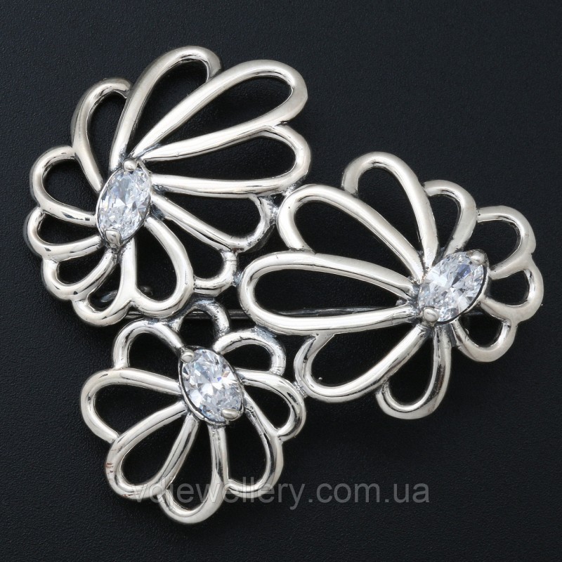 Серебряная брошка 6110042