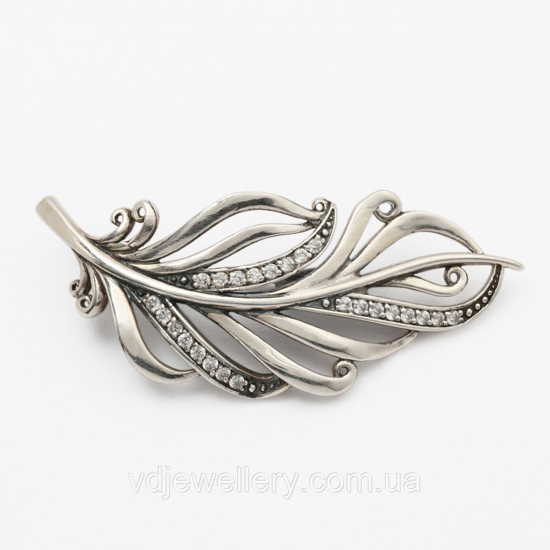 Серебряная брошка 6110098