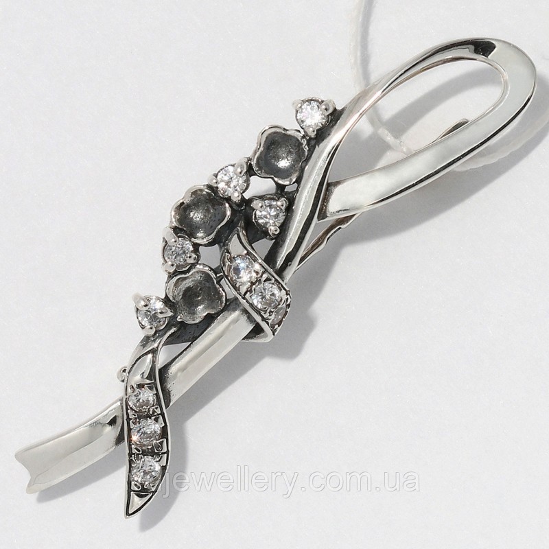 Серебряная брошка 6110026
