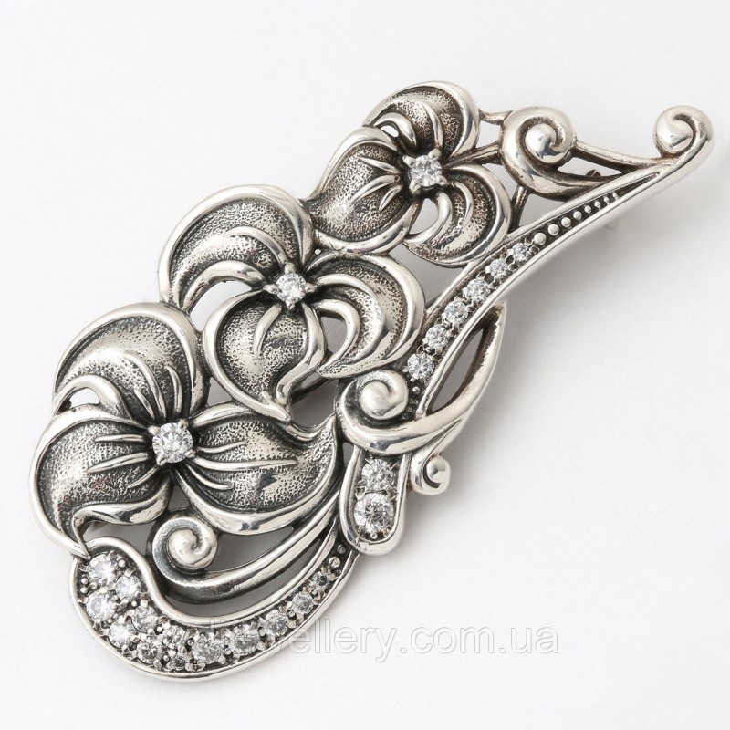 Серебряная брошка 6110065