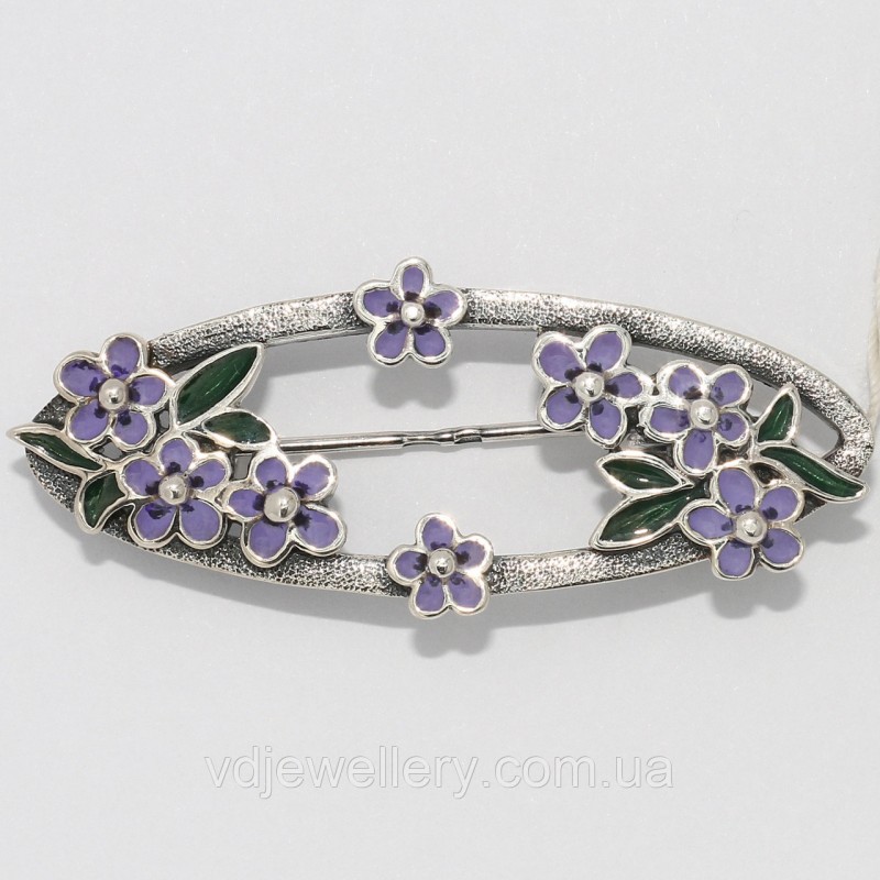 Серебряная брошка 6100043
