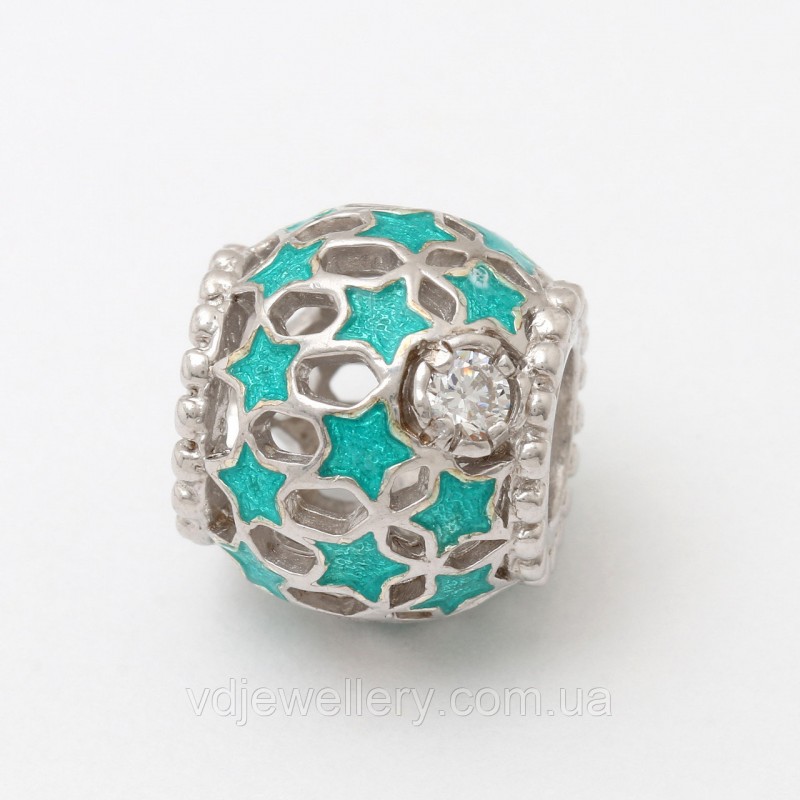 Серебряная бусина "Звёзды" для Pandora 141дф