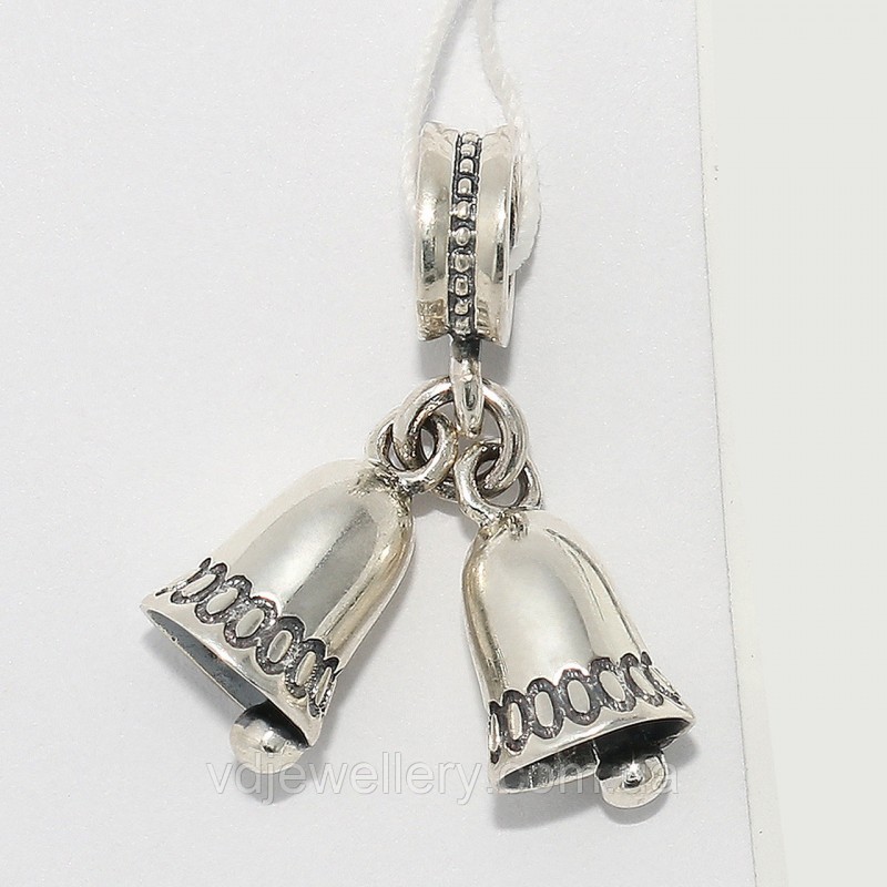 Серебряный шарм для Pandora "Колокольчики" 23дф