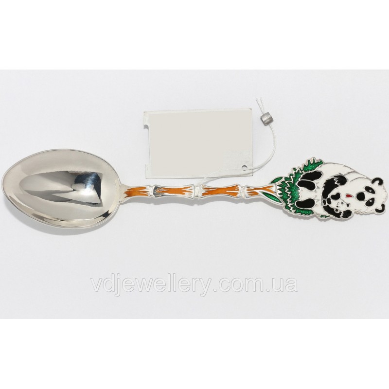 Серебряная ложка с пандами 12лт