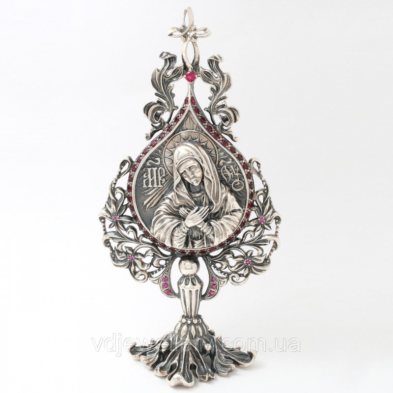 Серебряная икона "Умиление" 8ЮН