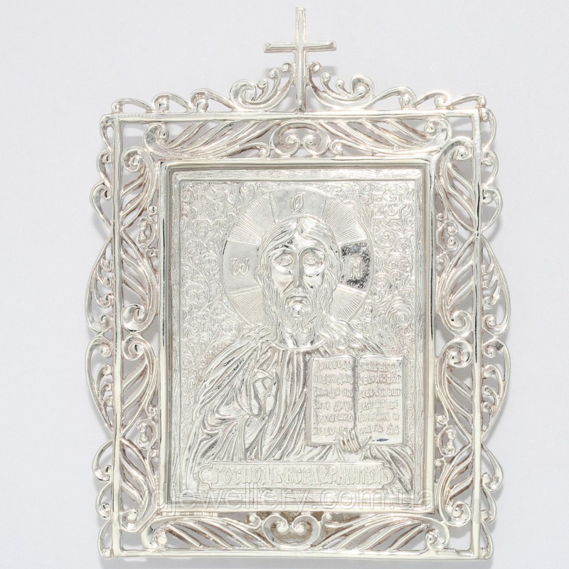 Серебряная икона "Спас Благословляющий" 6ЮН