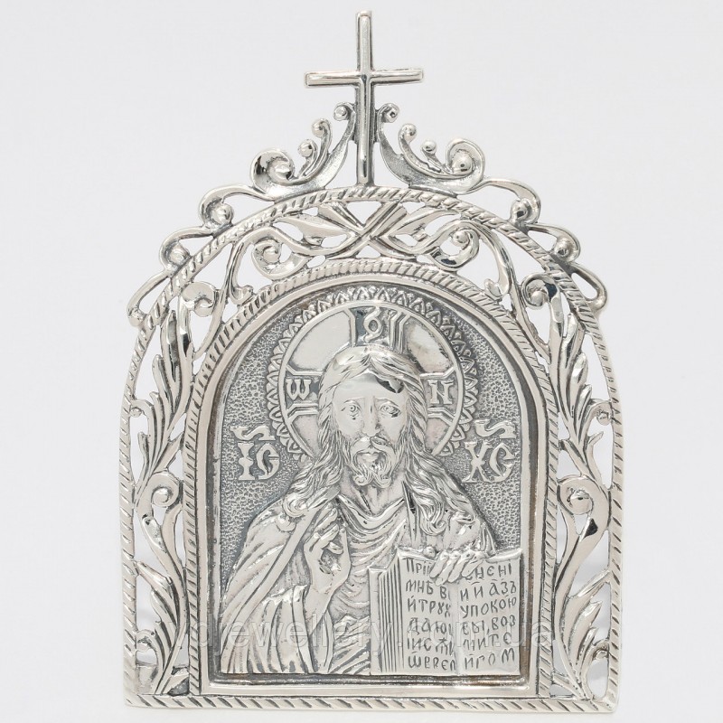 Серебряная икона "Спас Благословляюший" 5ЮН